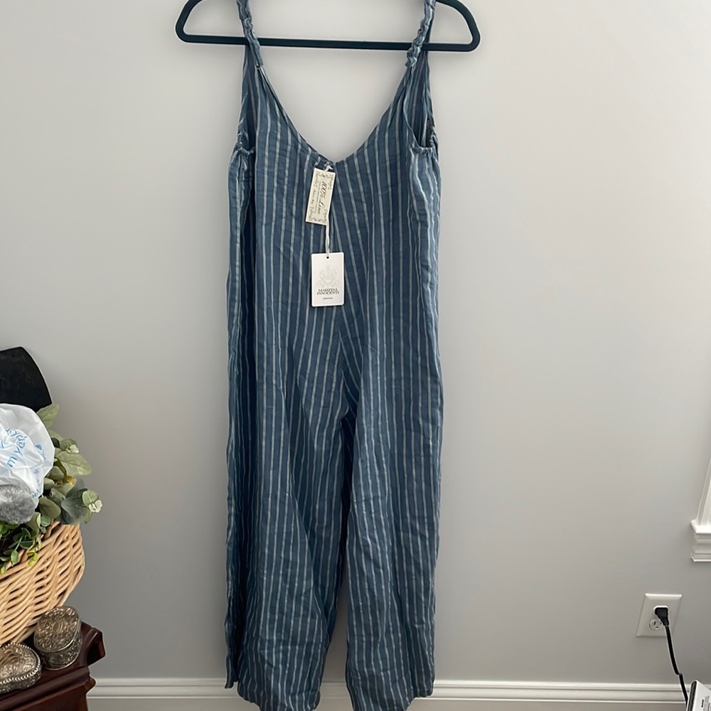 NWT Martina Innocenti Linen Jumpsuit- Size Large